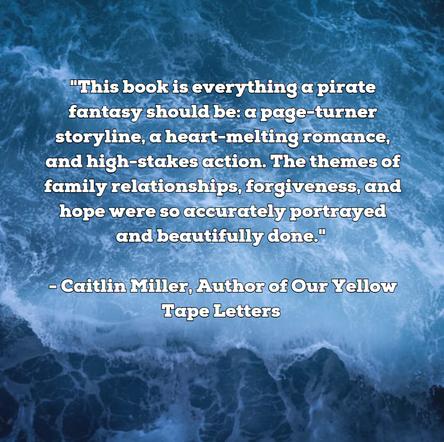 White text over ocean water.