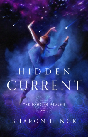 Book cover. Dancer with hues of purple and blue around here.